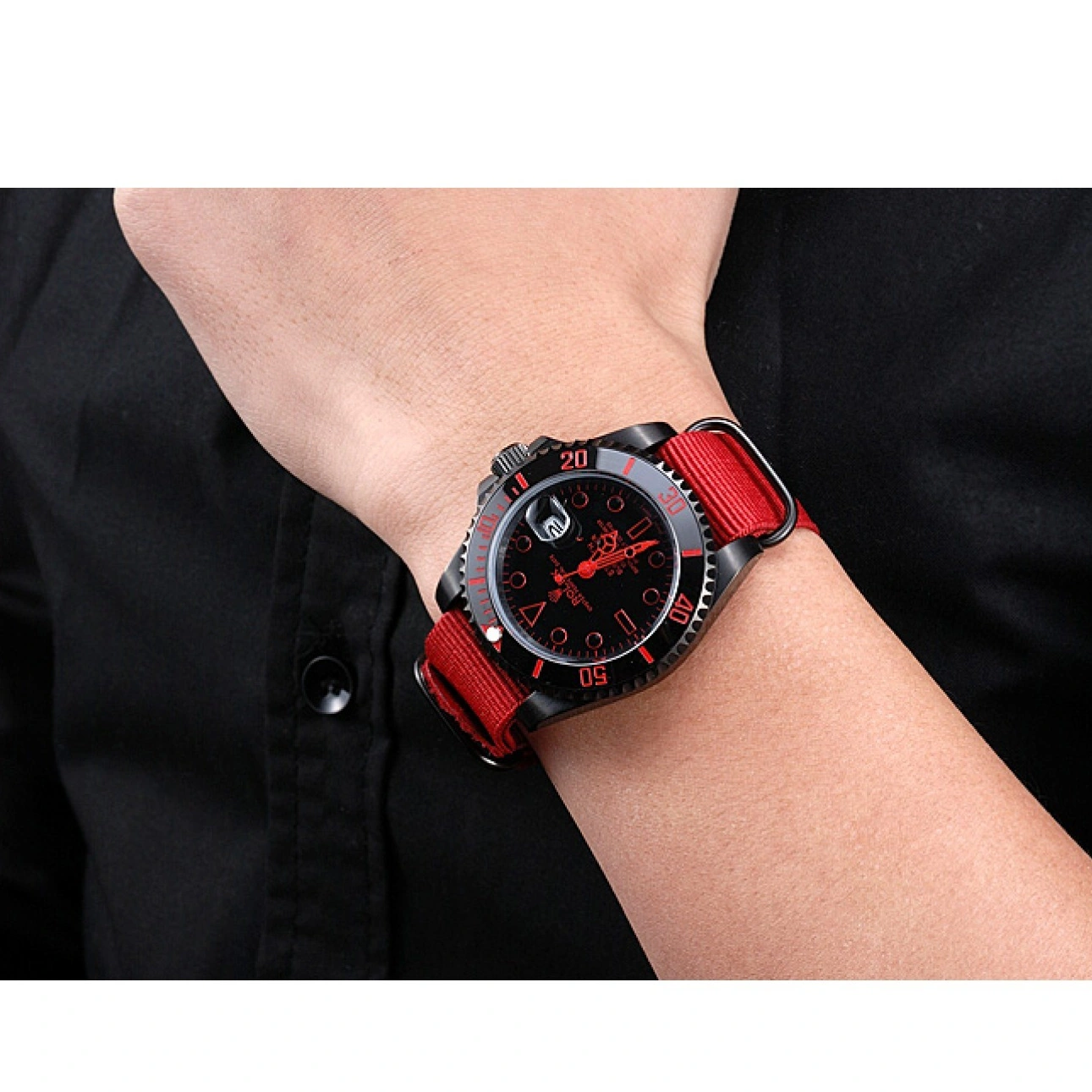 Aaa replica watch Nylon Stealth 622010 Submariner Red Rolex Strap 1014